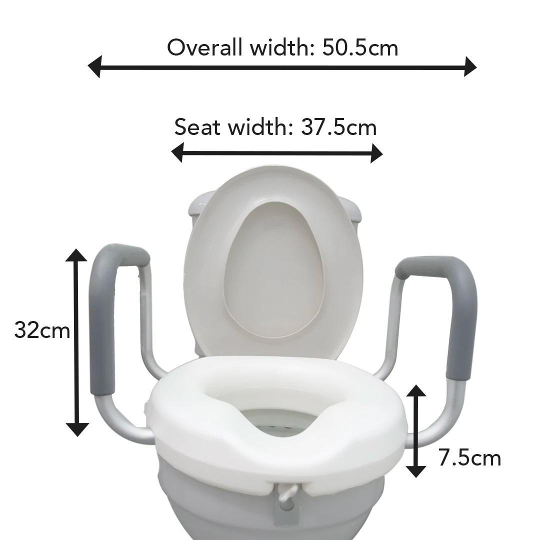 Raised Toilet Seat 3" with Handles