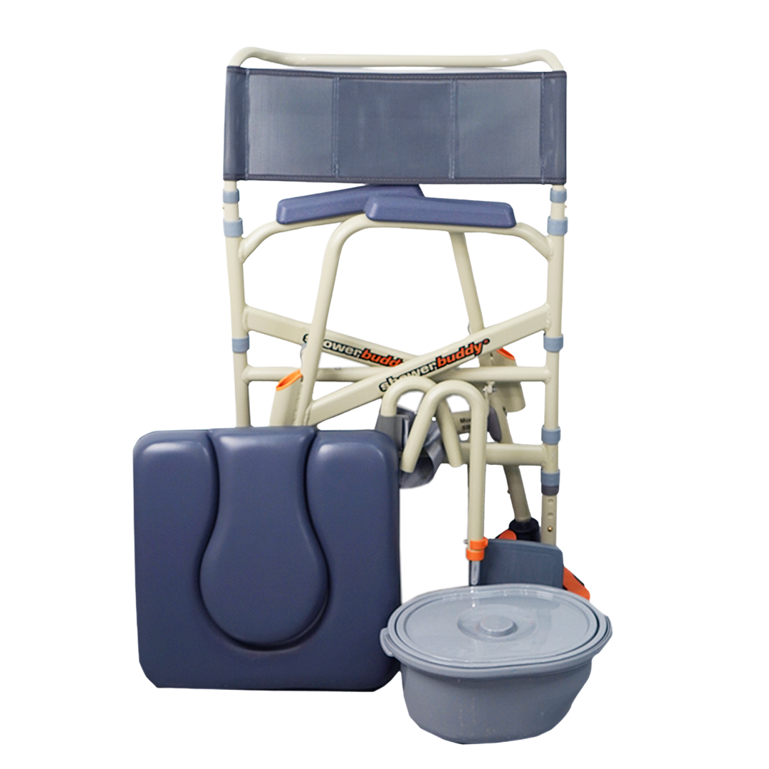 ShowerBuddy Foldable Mobile Shower Commode Chair