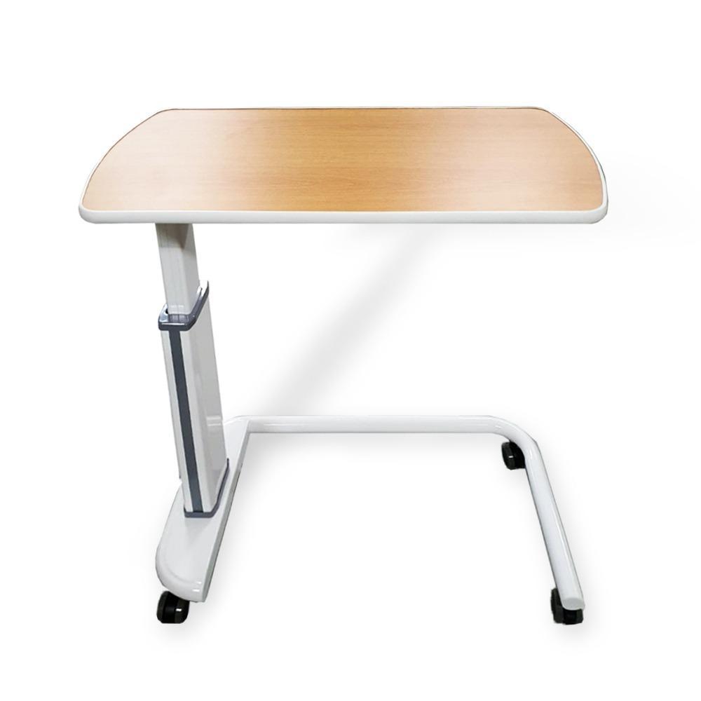 Sleek Wooden Overbed Table with U-Base