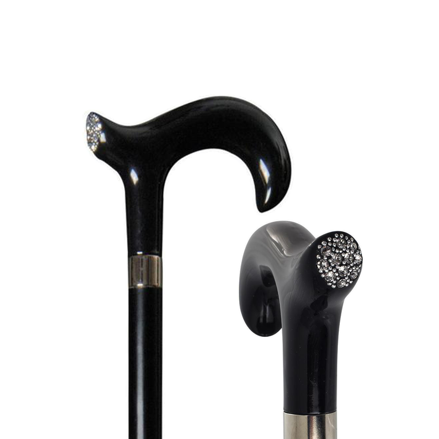 Swarovski Elements Crystals Black Derby Cane