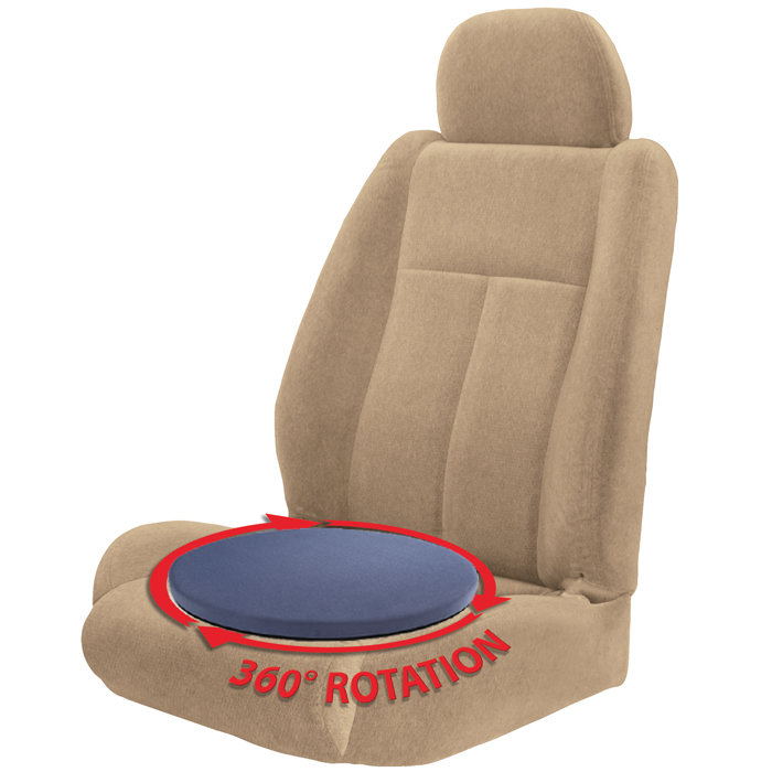 HealthSmart 360 Degree Swivel Seat Cushion, Chair Assist for Elderly,  Swivel Seat Cushion for Car, Twisting Disc, Black with Tan Stripe, 15  Inches in