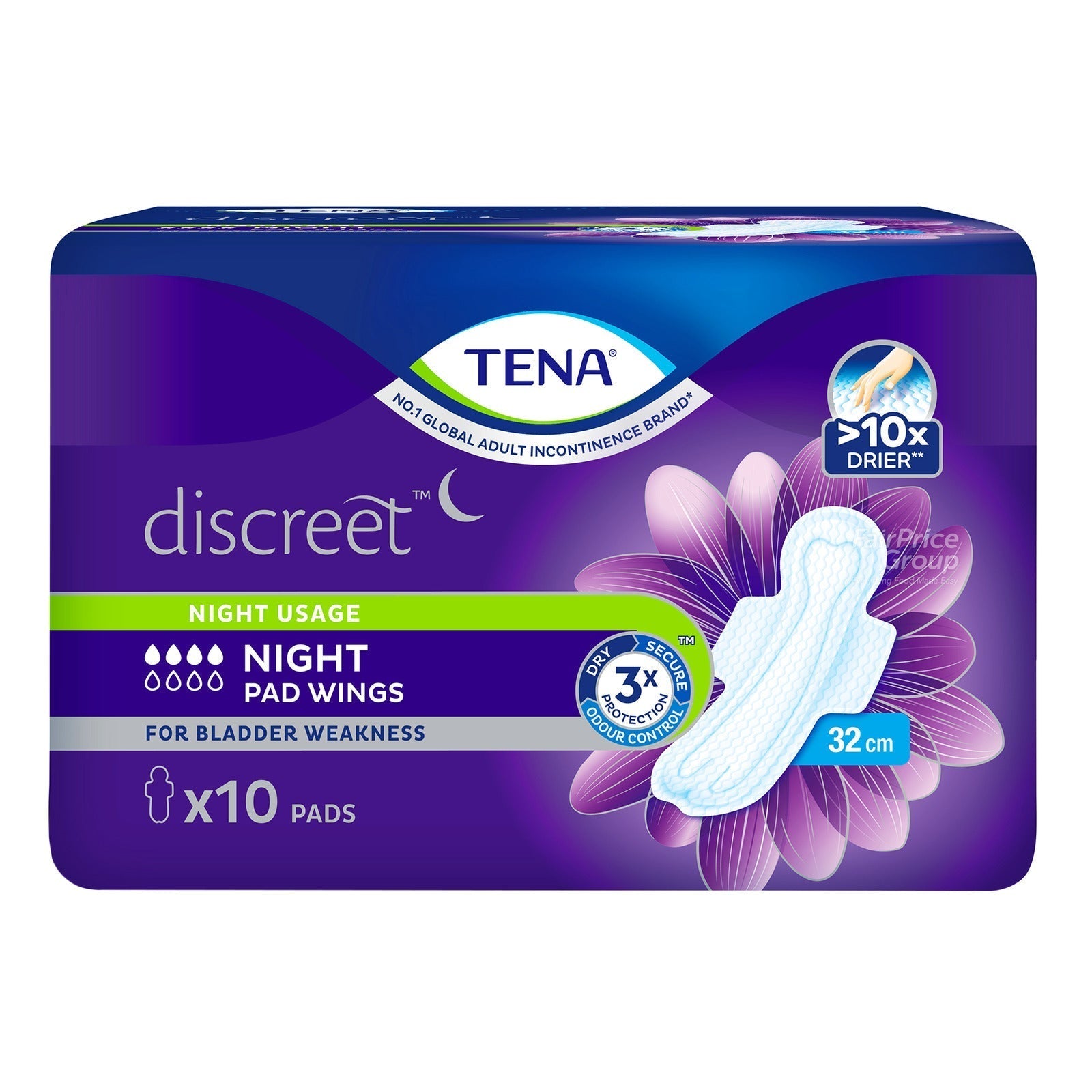 TENA Discreet Night Pad with Wings