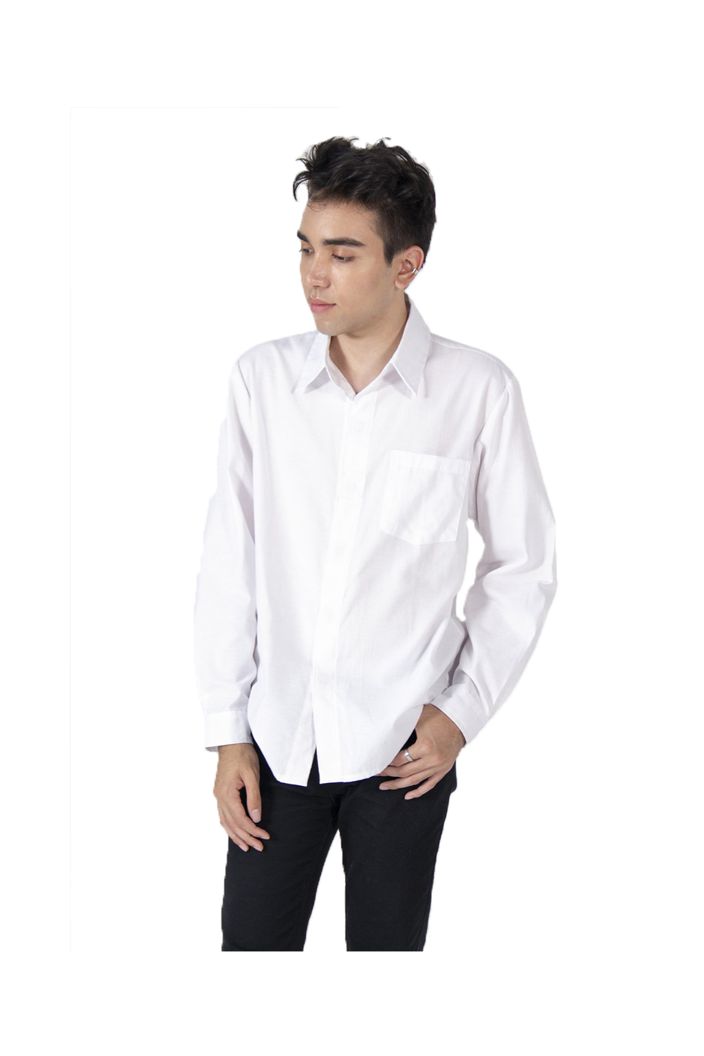 Will & Well Long Sleeve Shirt With Magnetic Snap Buttons White / S